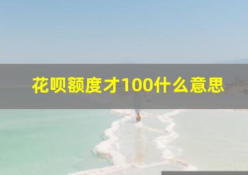 花呗额度才100什么意思