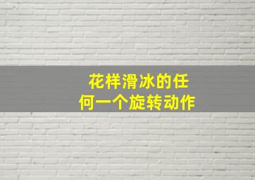 花样滑冰的任何一个旋转动作