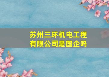 苏州三环机电工程有限公司是国企吗