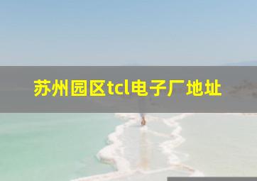 苏州园区tcl电子厂地址