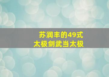 苏润丰的49式太极剑武当太极