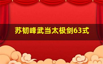 苏韧峰武当太极剑63式