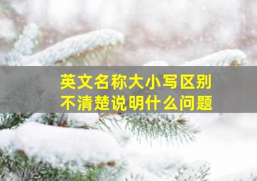 英文名称大小写区别不清楚说明什么问题