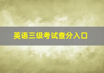 英语三级考试查分入口