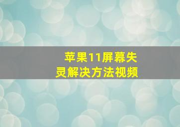 苹果11屏幕失灵解决方法视频