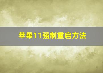 苹果11强制重启方法