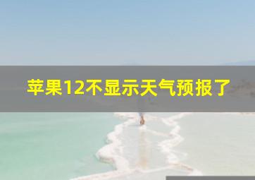 苹果12不显示天气预报了