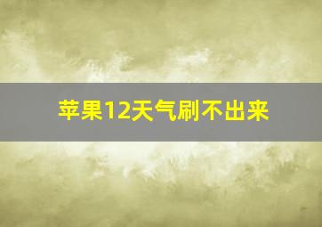 苹果12天气刷不出来