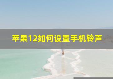 苹果12如何设置手机铃声