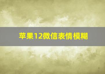 苹果12微信表情模糊