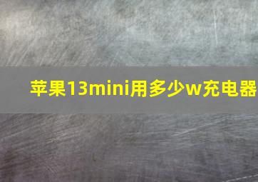 苹果13mini用多少w充电器