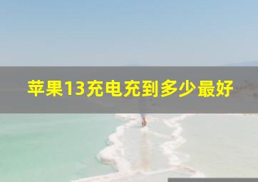 苹果13充电充到多少最好