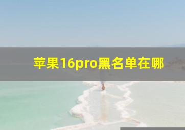 苹果16pro黑名单在哪