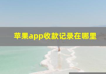 苹果app收款记录在哪里