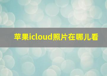 苹果icloud照片在哪儿看