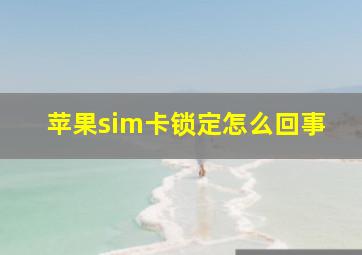 苹果sim卡锁定怎么回事