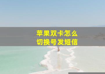 苹果双卡怎么切换号发短信