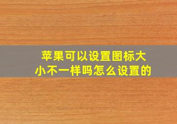 苹果可以设置图标大小不一样吗怎么设置的