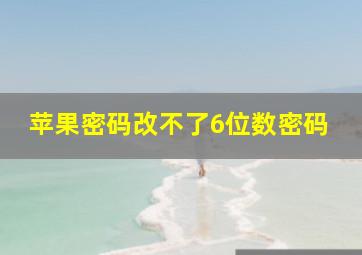 苹果密码改不了6位数密码