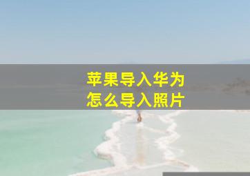 苹果导入华为怎么导入照片