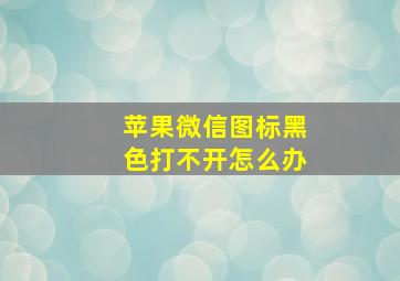 苹果微信图标黑色打不开怎么办