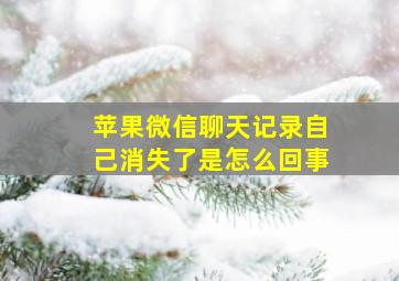 苹果微信聊天记录自己消失了是怎么回事