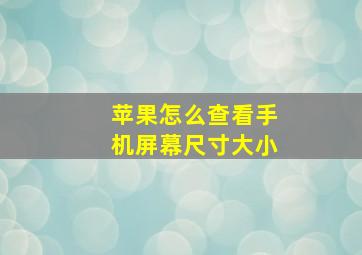 苹果怎么查看手机屏幕尺寸大小