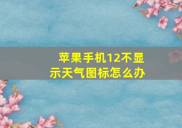 苹果手机12不显示天气图标怎么办