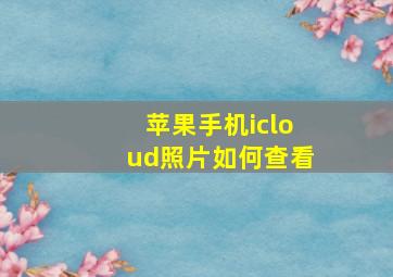 苹果手机icloud照片如何查看