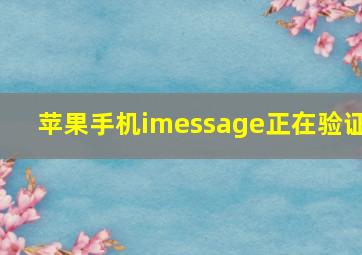 苹果手机imessage正在验证