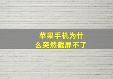 苹果手机为什么突然截屏不了