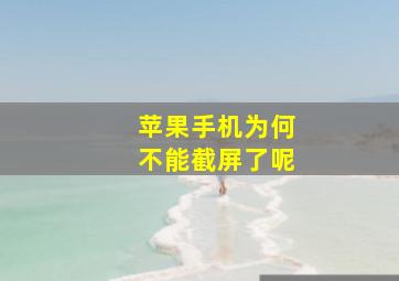 苹果手机为何不能截屏了呢