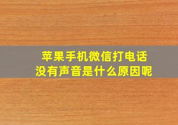 苹果手机微信打电话没有声音是什么原因呢