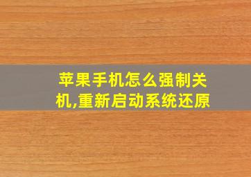 苹果手机怎么强制关机,重新启动系统还原