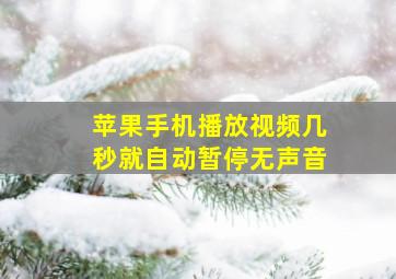 苹果手机播放视频几秒就自动暂停无声音