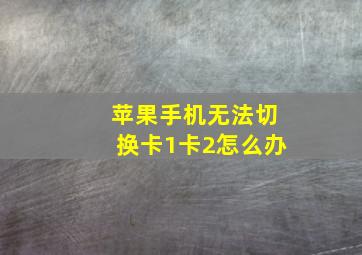 苹果手机无法切换卡1卡2怎么办