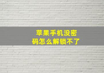 苹果手机没密码怎么解锁不了