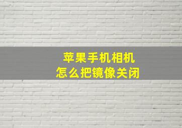 苹果手机相机怎么把镜像关闭