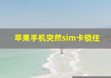 苹果手机突然sim卡锁住