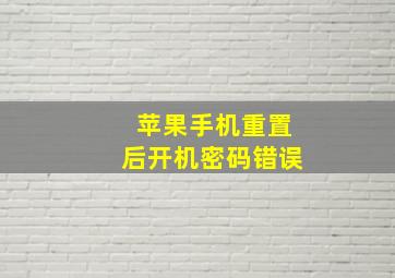 苹果手机重置后开机密码错误