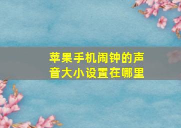 苹果手机闹钟的声音大小设置在哪里