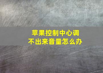 苹果控制中心调不出来音量怎么办