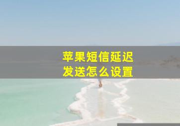 苹果短信延迟发送怎么设置