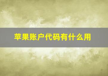 苹果账户代码有什么用