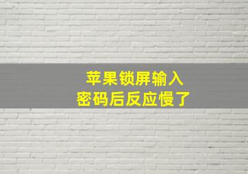 苹果锁屏输入密码后反应慢了