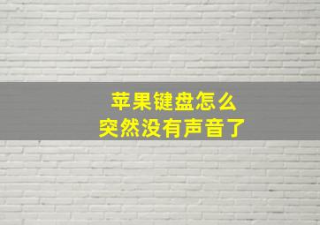 苹果键盘怎么突然没有声音了