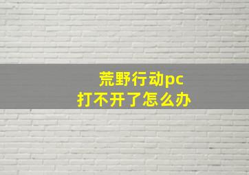 荒野行动pc打不开了怎么办