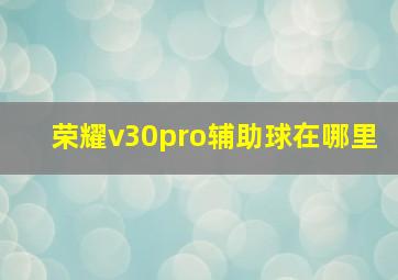 荣耀v30pro辅助球在哪里