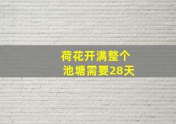 荷花开满整个池塘需要28天