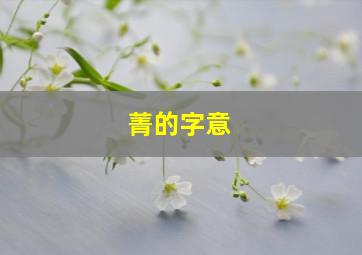 菁的字意